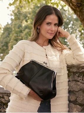 Patricia Nash Small Black Leather Frame Doctor Bag Black Crossbody